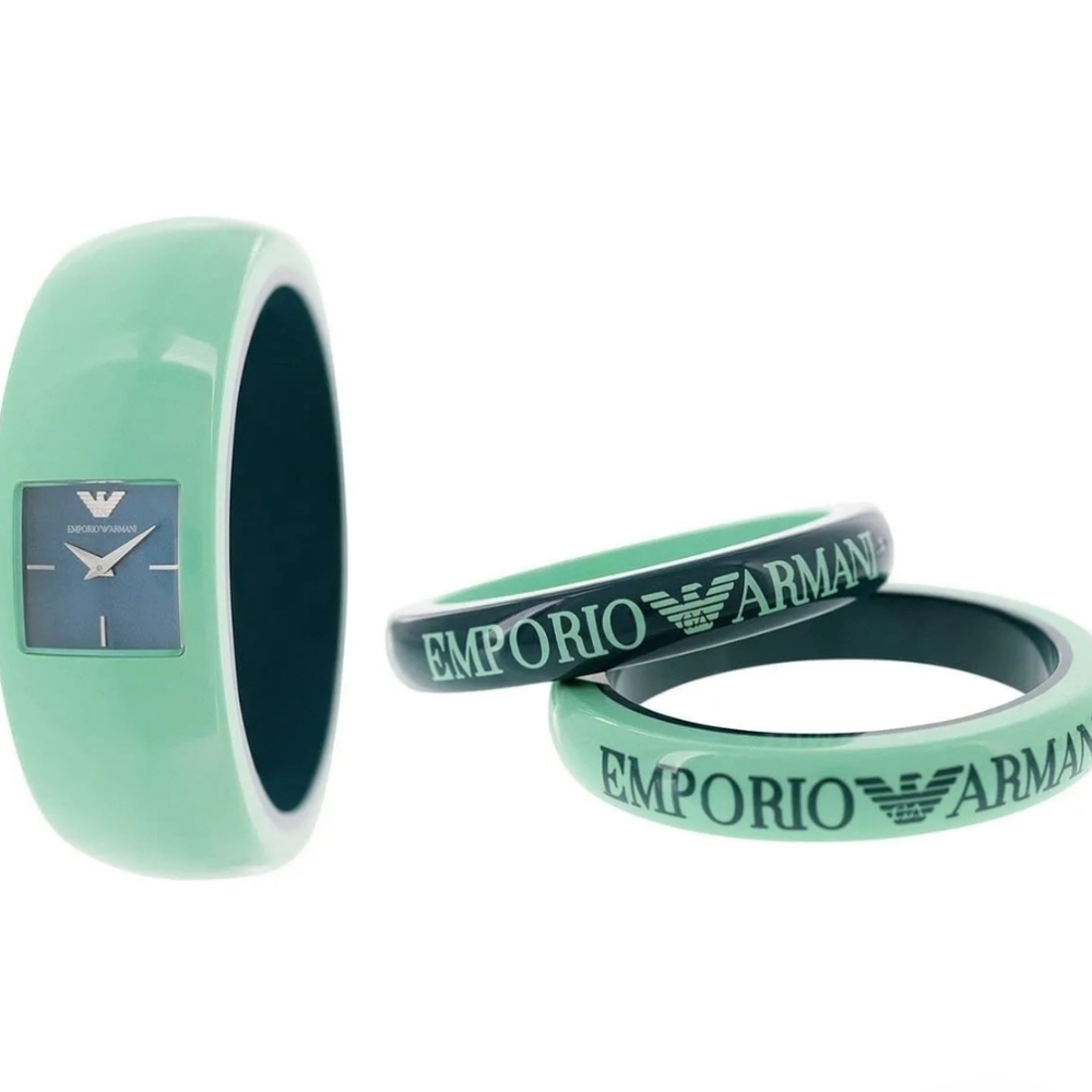 Emporio Armani Mint Green Wearable with Blue Dial